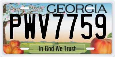GA license plate PWV7759