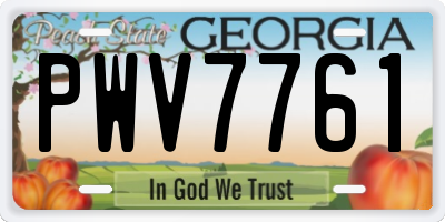GA license plate PWV7761