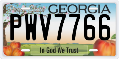 GA license plate PWV7766