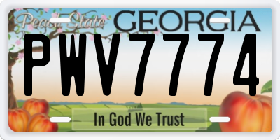 GA license plate PWV7774