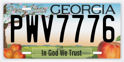 GA license plate PWV7776