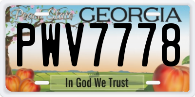 GA license plate PWV7778