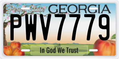 GA license plate PWV7779