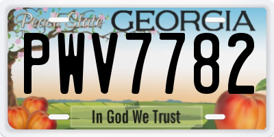 GA license plate PWV7782