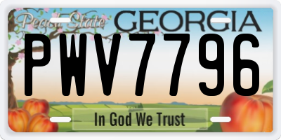 GA license plate PWV7796