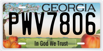GA license plate PWV7806