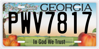 GA license plate PWV7817