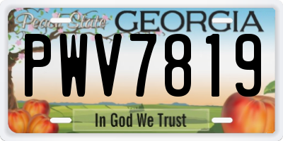 GA license plate PWV7819