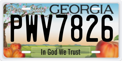 GA license plate PWV7826