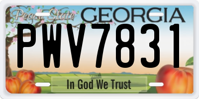 GA license plate PWV7831