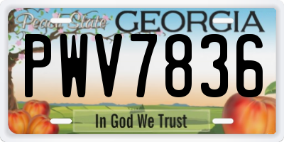 GA license plate PWV7836