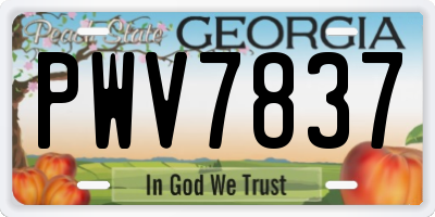 GA license plate PWV7837