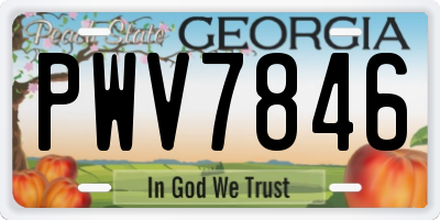 GA license plate PWV7846