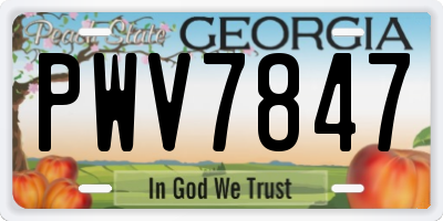 GA license plate PWV7847