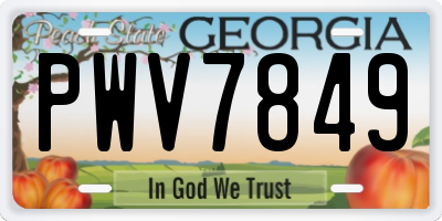 GA license plate PWV7849