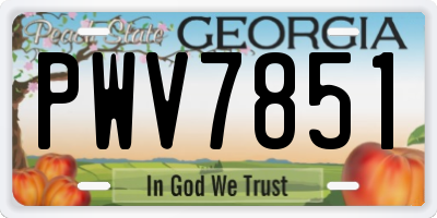 GA license plate PWV7851