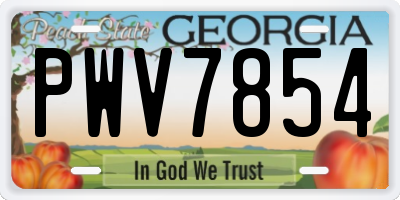 GA license plate PWV7854