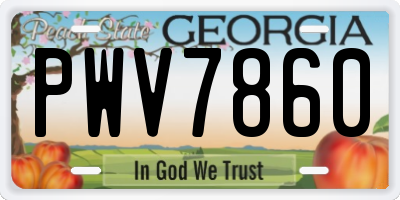 GA license plate PWV7860