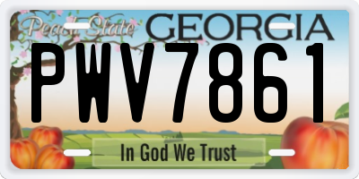 GA license plate PWV7861