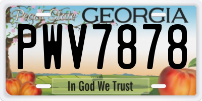 GA license plate PWV7878