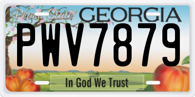 GA license plate PWV7879