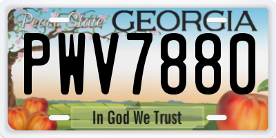 GA license plate PWV7880