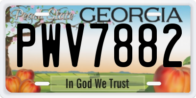 GA license plate PWV7882