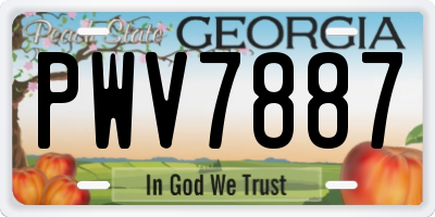 GA license plate PWV7887