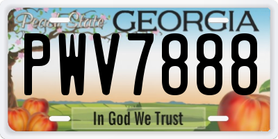 GA license plate PWV7888
