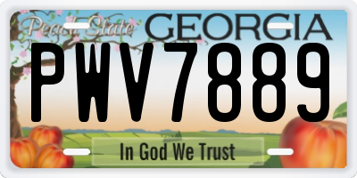 GA license plate PWV7889