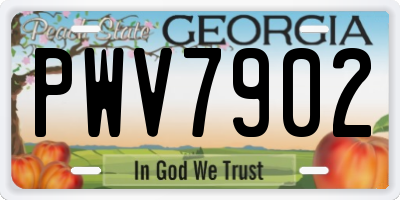 GA license plate PWV7902