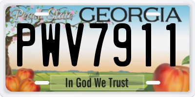 GA license plate PWV7911