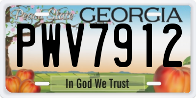 GA license plate PWV7912
