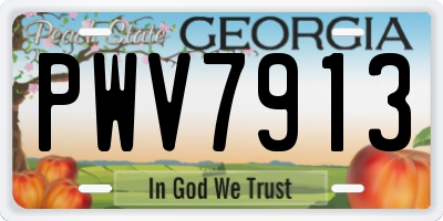 GA license plate PWV7913
