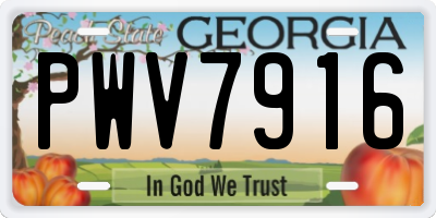 GA license plate PWV7916