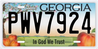 GA license plate PWV7924