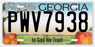 GA license plate PWV7938