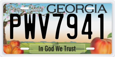 GA license plate PWV7941