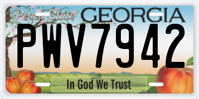 GA license plate PWV7942