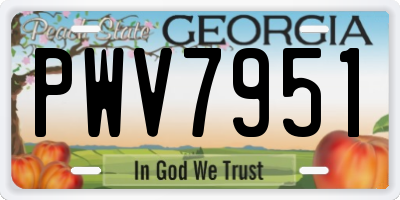 GA license plate PWV7951