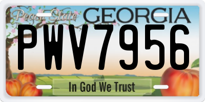 GA license plate PWV7956