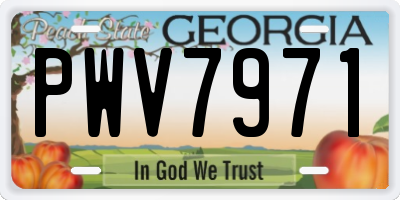 GA license plate PWV7971
