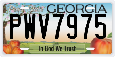 GA license plate PWV7975