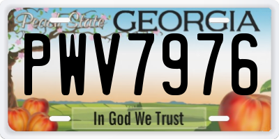 GA license plate PWV7976