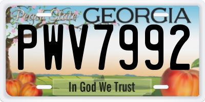 GA license plate PWV7992