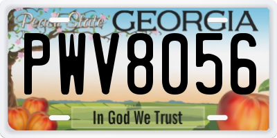 GA license plate PWV8056