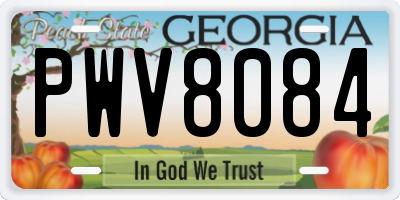 GA license plate PWV8084