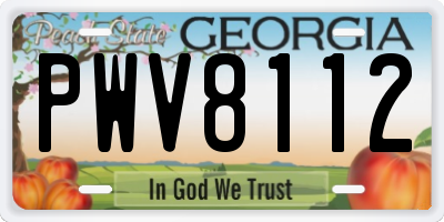 GA license plate PWV8112
