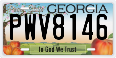 GA license plate PWV8146