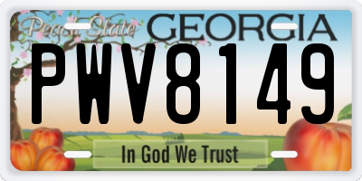 GA license plate PWV8149